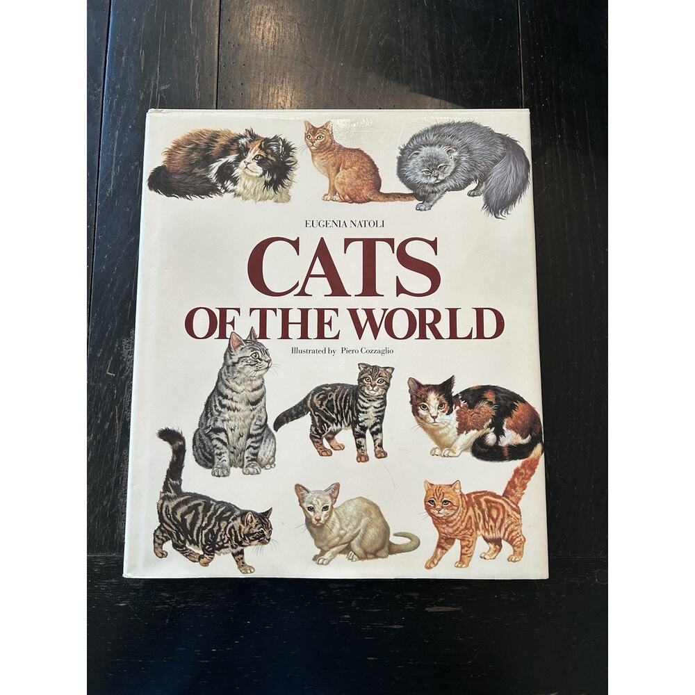 Vintage Cats of the World Eugenia Natoli 1988 Hardcover Coffee Table Book